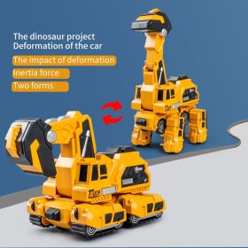 2 in 1 automatic crash deformation inertial dinosaur engineering vehicle brachiosaurus excavator collision transforming car toy