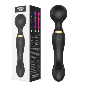 Multispeed Vibrating Rechargeable Magic Massager Wand Personal Full Body Therapy (Option: BLACK)