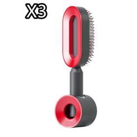 Self Cleaning Hair Brush For Women One-key Cleaning Hair Loss Airbag Massage Scalp Comb Anti-Static Hairbrush (Option: Set9)